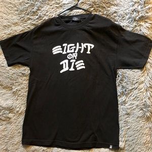 Rebel Eight Black Eight or Die Shirt Size Large
